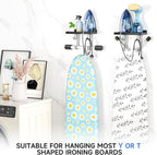 Ironing Board Holder Wall Mounted, Black Iron Holder for Laundry Room, Metal Iron Board Wall Hanger with Storage Shelf, Ironing Board Hooks for Laundry Room Livingroom Bathroom (Y or T Leg)