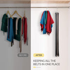 2 Pack Belt Hanger, Space Saving Belt Organizer for Closet, Max 48 Storage Capacity, Rotating Belt Rack Closet Organizers and Storage for Hanging Belt, Ties, Silver