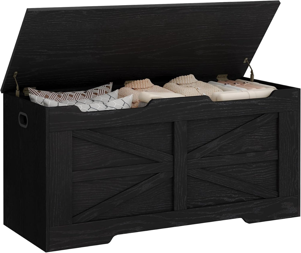 Hzuaneri 39" Modern Storage Chest | 50 Gal | 330lb Seat | Black | Soft-C...