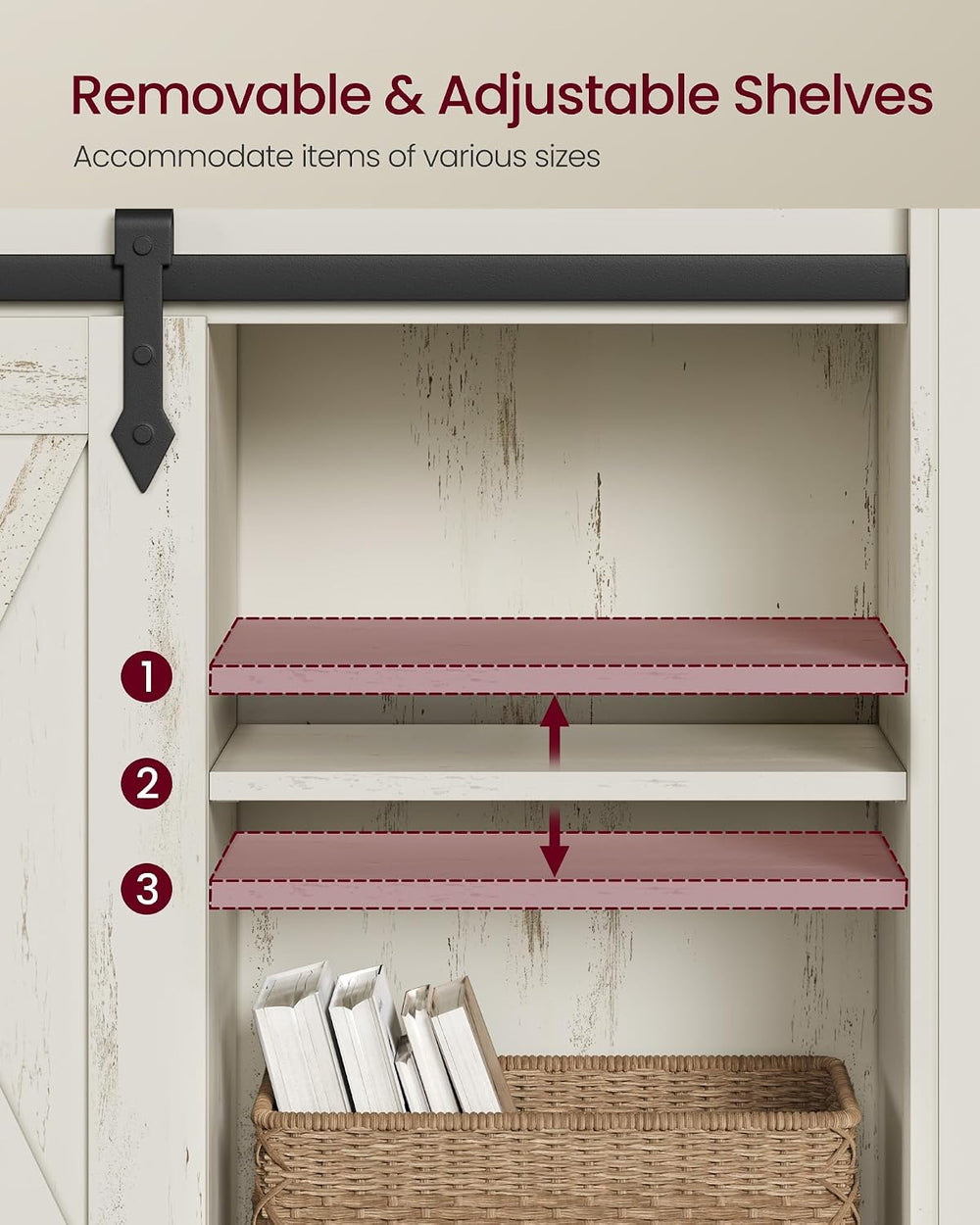 VASAGLE Buffet Cabinet, Coffee Bar Storage Cabinet, Sideboard with 1 Sliding ...