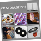 BESPORTBLE 2 Pcs Cd Storage Bucket Empty Dvd Storage Container Portable Cd Holder for Desktop or Bookshelf Protects Discs and Moisture 5.47 X 5.47 X 3.14 in