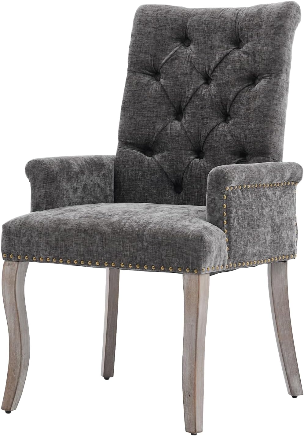 cinkehome Upholstered Dining Chairs, Dining Room Kitchen Chair with Armrest a...
