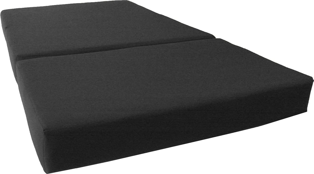 D&D Futon Furniture Trifold Foam Bed, Folding Ottoman Mattress (Black, Ch...