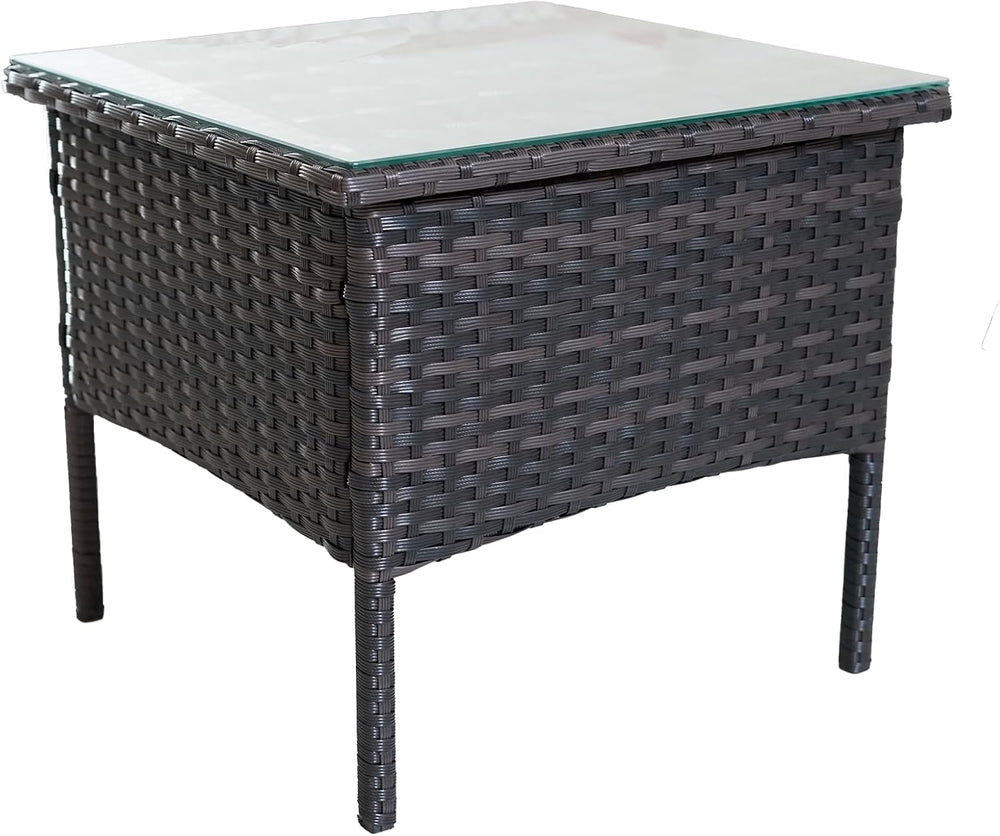 Outdoor Patio Wicker Table,Rattan Side Table,Modern Patio End Side Table with...