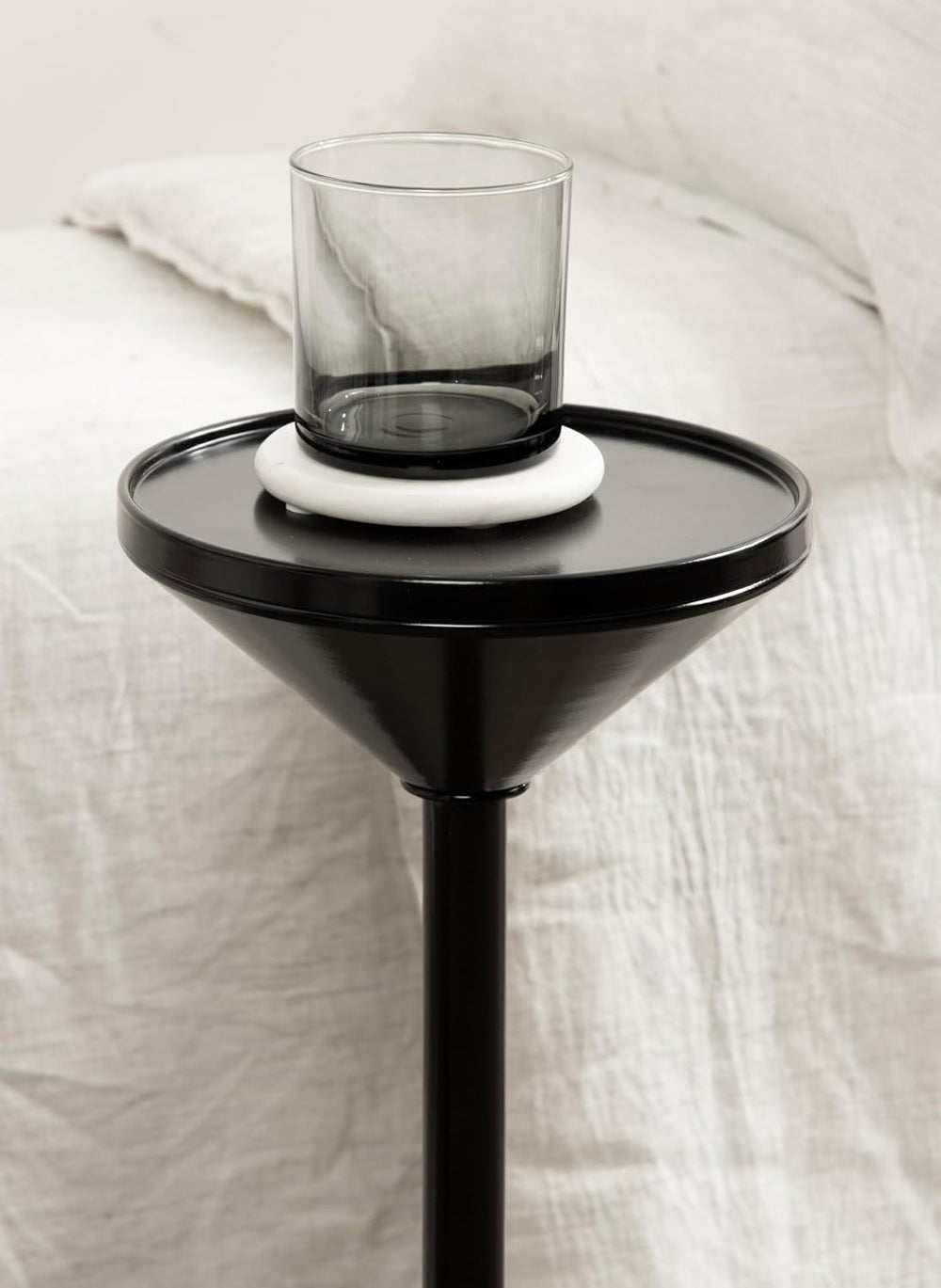 Kate and Laurel Frisk Modern Round Metal Drink Table, 8 x 8 x 23, Black, Meta...