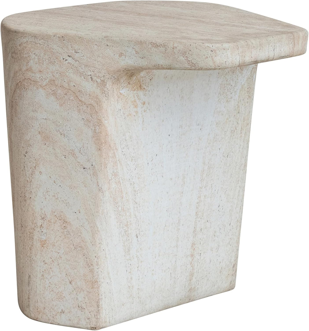Bloomingville Lightweight Eco Stone Indoor/Outdoor Table, Travertine Finish, ...