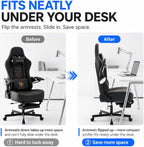 Ergonomic Gaming Chair for Adults - Big and Tall Desk Chair with Lumbar Support and Mechanical Arm Armrests, Comfortable Gamer Computer Chair, Gaming Chairs with Footrest (Black Leather)