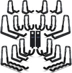 3-H Garage Wall Hooks 18 Pack, One-Piece Construction Garage Hooks Heavy Duty, Garage Accessories & Organizer Wall Mount for Ladders, Weedeaters, Garden Tools (Black)