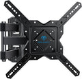PERLESMITH Full Motion TV Wall Mount for 27-60 Inch Flat & Curved TVs, Single Stud TV Mount with Articulating Swivel Tilt - Wall Mount TV Bracket VESA 400x400mm up to 77 lbs, Perfect Center Design