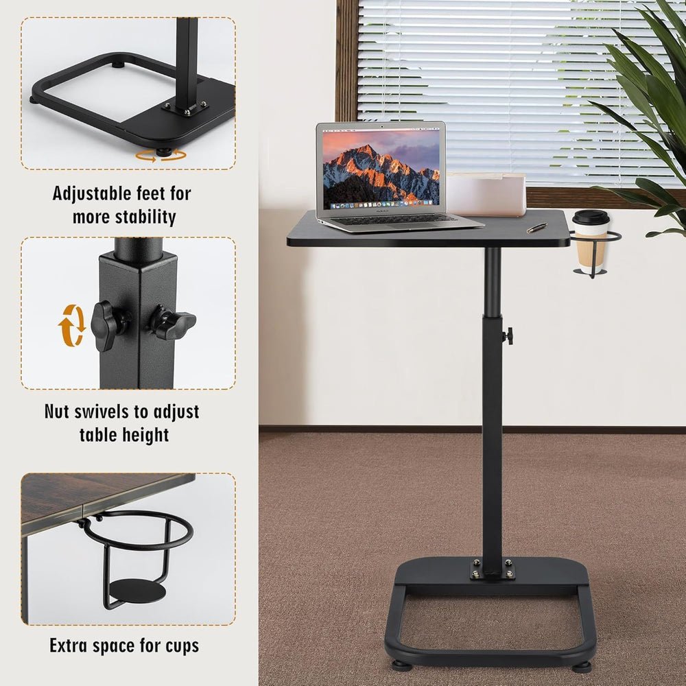 facka Adjustable C-Shaped TV Tray Table 18-32 Inch Height Couch Table | 15.8 ...