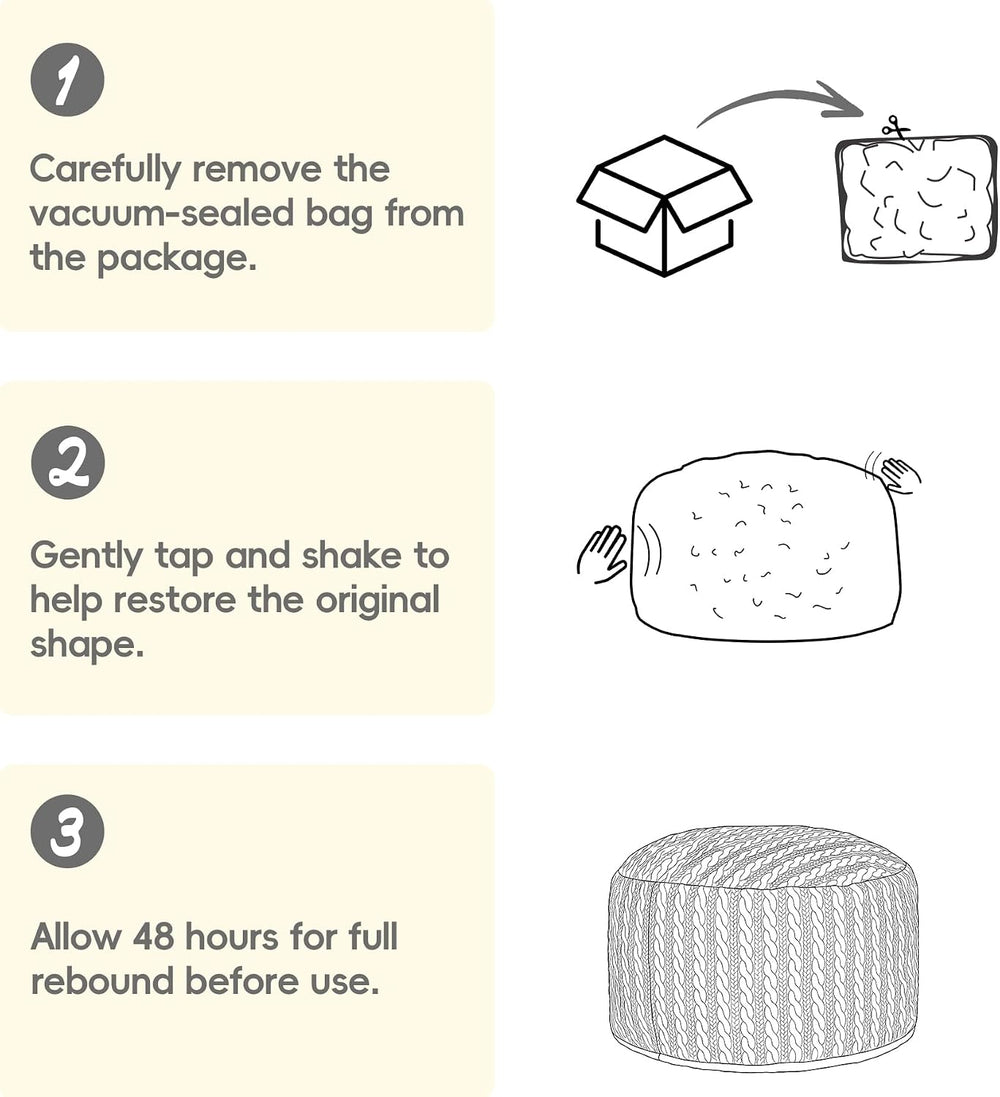 Large Bean Bag Chairs 3FT Big Adults BeanBag Chairs with Filler Memory Foam |...