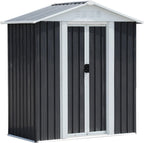 5FT x 3FT Outdoor Storage Metal Anti-Corrosion Utility Tool House with Lockable Door & Shutter Vents，Outdoor Waterproof Garden Tool Storage Sheds（with Metal Foundation）