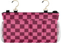 Checkered Hot Pink Bedside Caddy for Dorm Bed Bedside Hanging Caddy Bag Iron Frame Storage Organizer Pocket for Bunk Home College Hospital Beds 2 Hooks