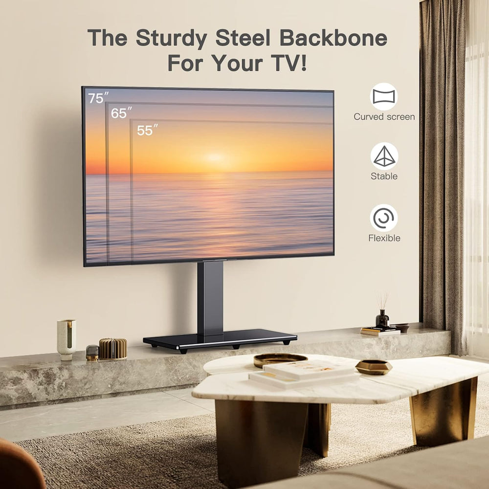 Swivel Universal TV Stand Base for 50-75 Inch LCD OLED Flat/Curved Screen TVs...