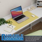 K KNODEL Small Office Leather Desk Mat, Mouse and Keyboard Pad, Computer and Laptop Mat, Desktop Protector and Cover, Writing Pad and Blotter (23.6"x13.8", Yellow)