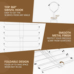 ZEDODIER Scarf Organizer Scarf Hanger for Closet, Rotatable Sturdy Hijab Holder Holds 20 Scarves, Space Saving Closet Organizers and Storage, Silver