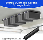 5 Pack Overhead Storage Rack, Ceiling Rack for Utility Bins Organization, Heavy Duty Garage Storage Supports Most Containers (for 4 Bins)