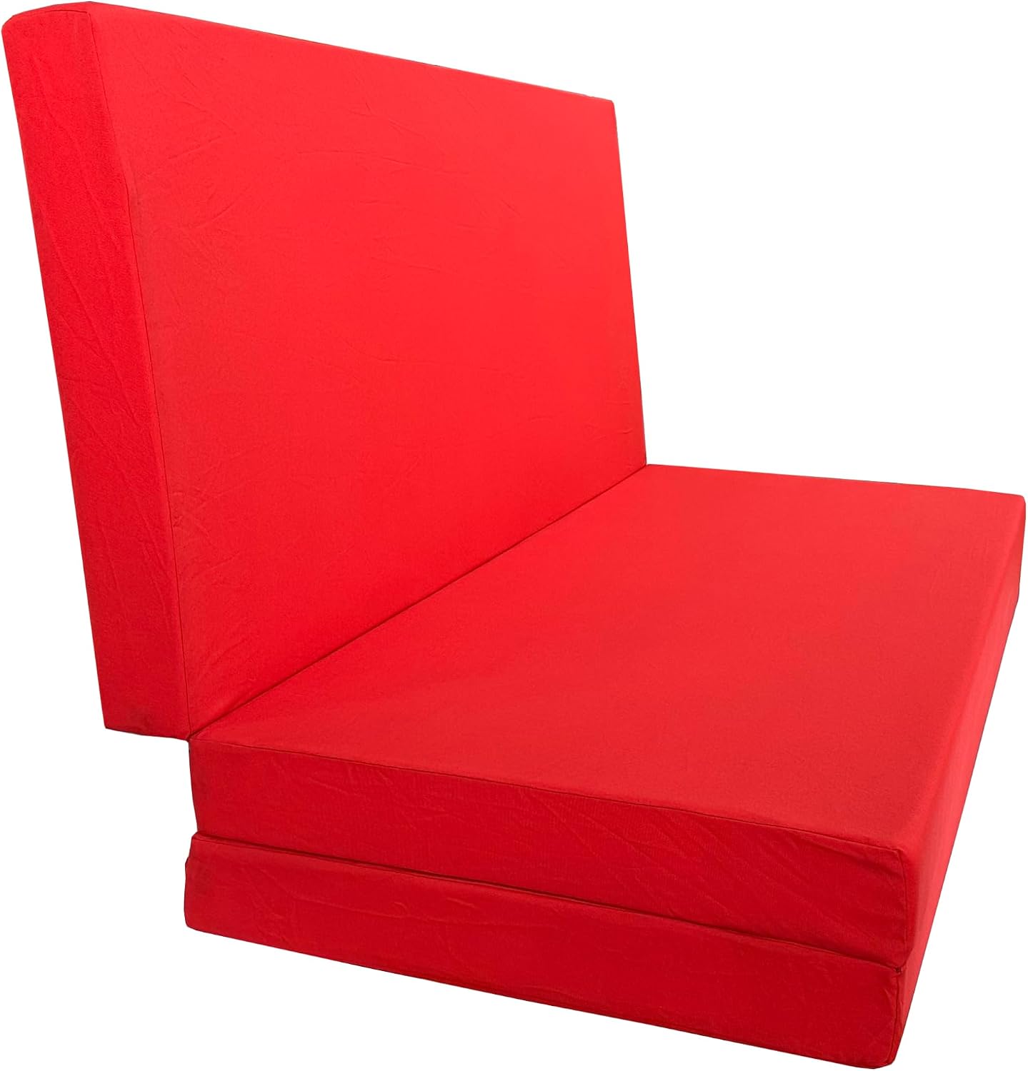 D&D Futon Furniture Portable Trifold Mattress, Foldable Foam Mattresses Small Space Saving Guest, Floor Fold Out Bed Ottoman, 4 inch Folding Cushion Pad Camping RV (Full Size 4x54x75, Red)