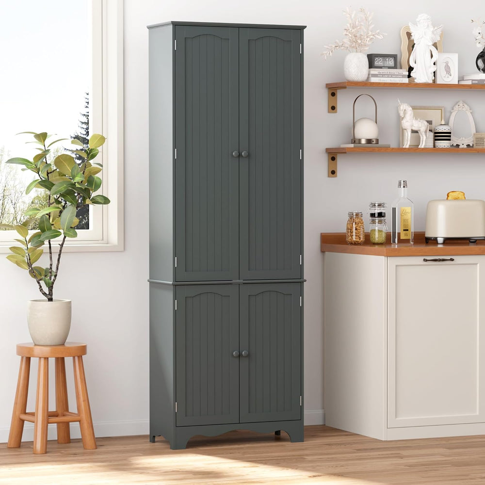 Yusong 72'' Tall Kitchen Pantry Cabinet, Freestanding Storage Cabinet...