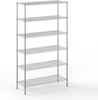 21" Deep x 54" Wide x 96" Height Wire Shelving Kit | 6-Tier | NSF Commercial Storage Rack Unit