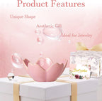 Jewelry Dish Birthday Christmas Gifts For Women Ceramic Ring Holder Jewelry Tray Vanity Organizer Pink Room Decor Aesthetic Dorm Bathroom Decor Decorative Trinket Dish for Rings Earrings Necklaces