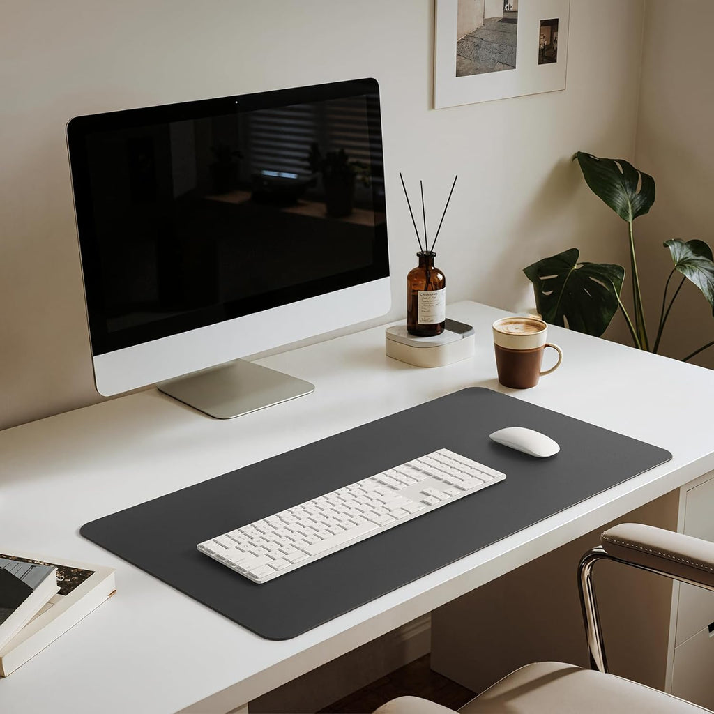 Jotsome Leather Desk Pad Mat, Non-Slip Desk Blotter Pad - Desk Protector for Office, Home, Laptop, and Desktop, Gift for The Holidays or Christmas (Black, 34" x 17")