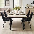 NicBex Velvet Dining Chairs, Upholstered Reception Chairs, Tufted Accent Chair with Metal Legs for Home Kitchen, Living Room, Set of 2, Black