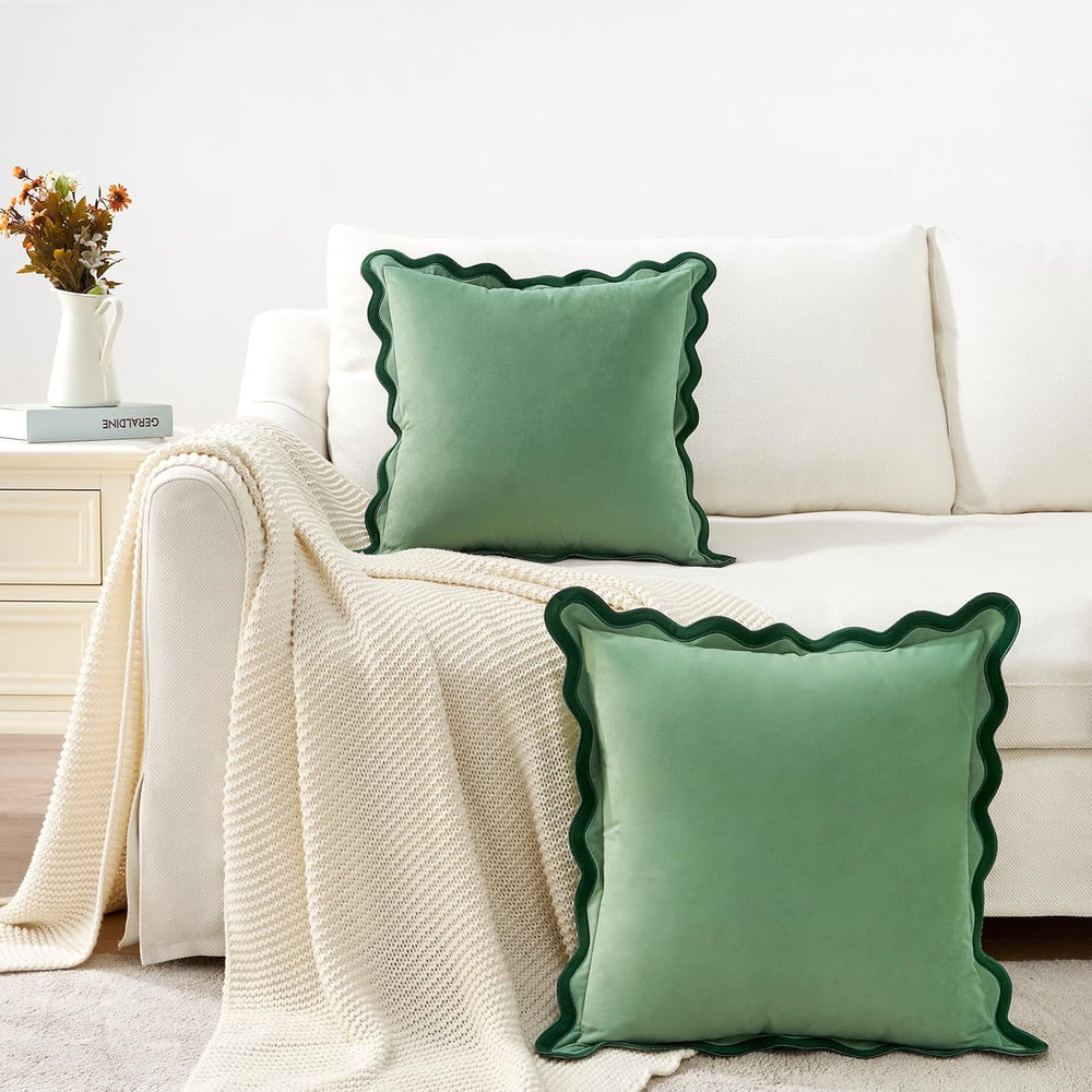 MONDAY MOOSE Decorative Throw Pillow Covers Cushion Cases, Set of 2 Soft Velv...