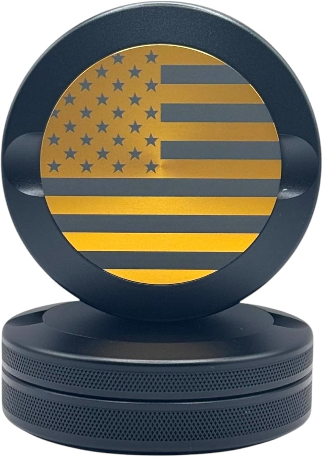 America | Metal Container for Zyn, Premium Aluminum Can & Rugged Pouch Holder | Extra Capacity, Knurled Grip & Used Pouch Storage | EDC (Gold Plated)