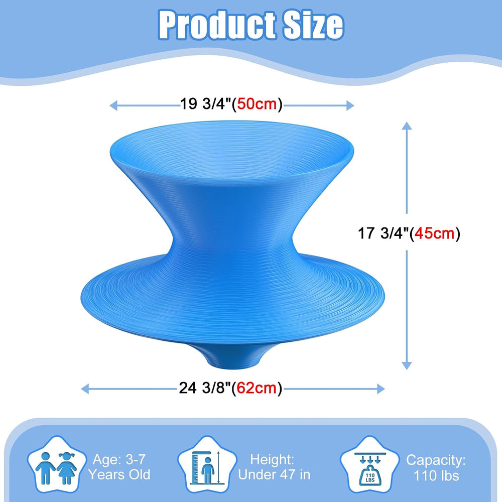 360° Rotating Gyro Chair, 24" One-Piece PE Spun Chair with Non-Slip Text...