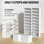 FAHKNS 9 Tier 36 Pair Folding Shoe Rack with Wheels and Magnetic Doors,Stackable Transparent Shoe Cabinet Shoe Organizer Storage for Closet Entryway Bedroom