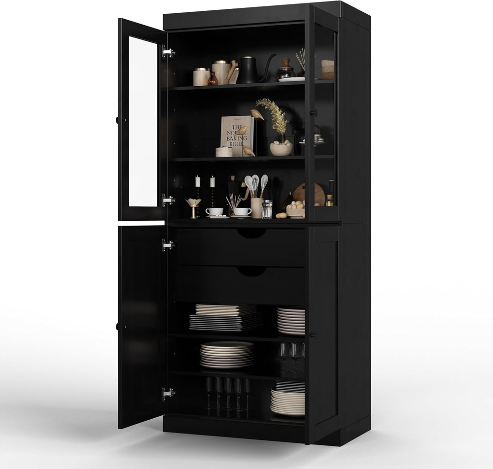 Palace Imports Solid Wood Tall Pantry Cabinet – 71.5" H x 32" W – B...