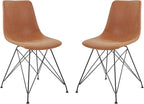 OSP Home Furnishings Trenton Modern Dining Chairs, Set of 2, Sand Faux Leather