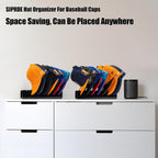 SIPRDE Hat Racks for Baseball Caps Display and Organizer - 2 Pack, No Install Acrylic Hat Racks for 14 Baseball Caps for Bedroom, Closet, Dresser(Black)