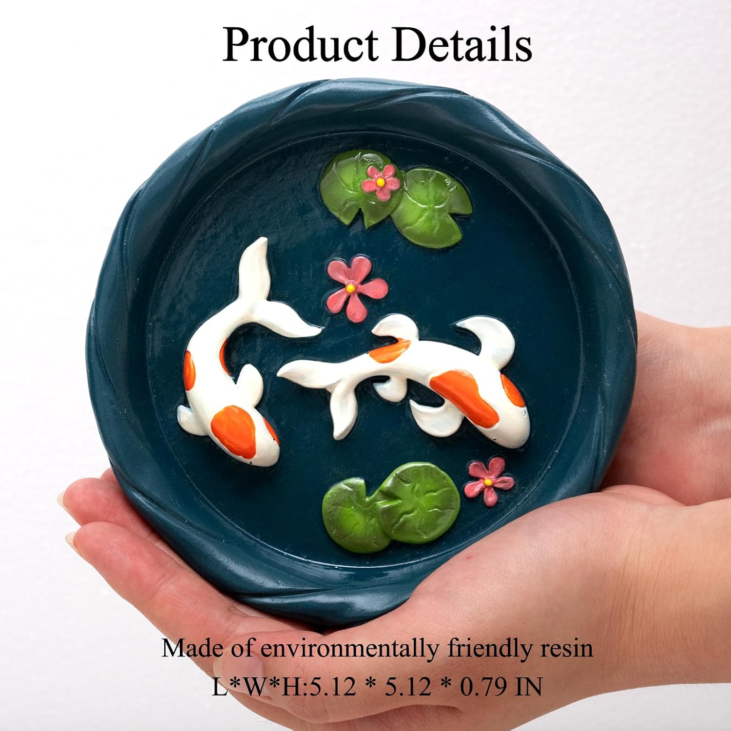 Koi Fish Ring Dish, Decorative Jewelry Tray & Key Bowl | Resin Tray, Trinket Catch-All Plate, Wedding/Engagement Ring Holder, Entryway Table Key Dish, Koi Fish Decor Gift for Women