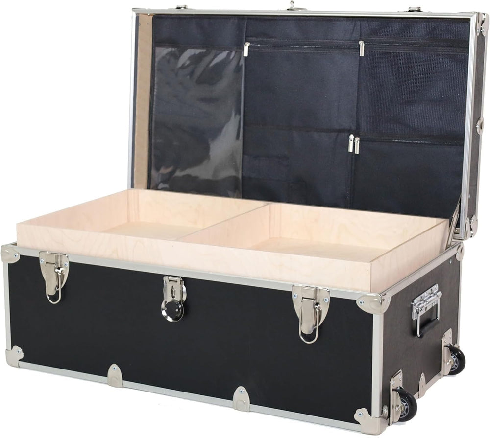 Rhino Large Essential Trunk with Wheels, Tray & Lid Organizer for Camp