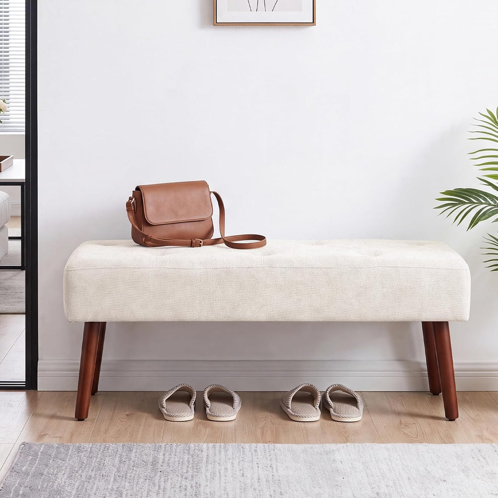 Furniliving 44 Inch Bedroom Bench, Modern Ottoman End of Bed Bench, Upholster...