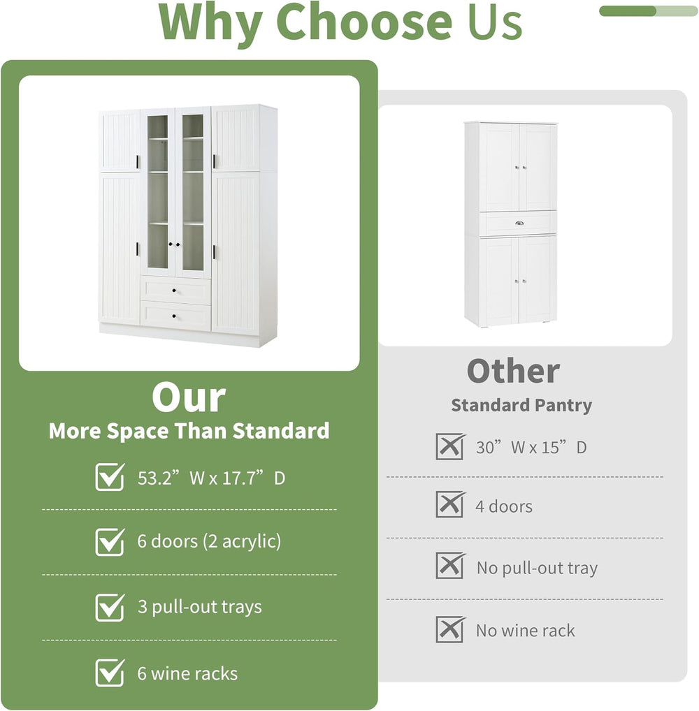 roomfitters Kitchen Pantry Organizers and Storage Kitchen Cabinet, Tall Stora...
