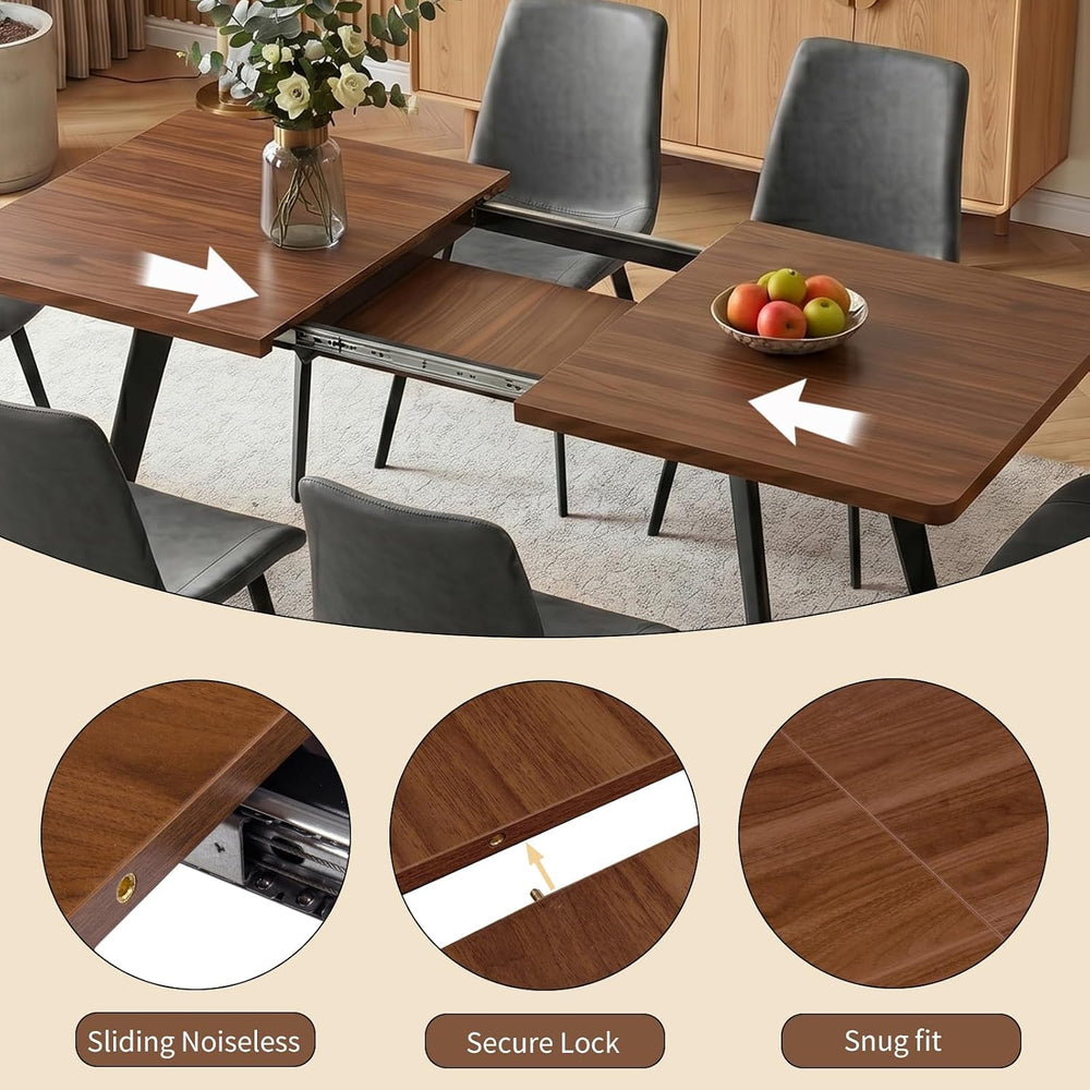 Zerifevni 70.87" Large Extendable Dining Kitchen Table with 6 Chairs | C...