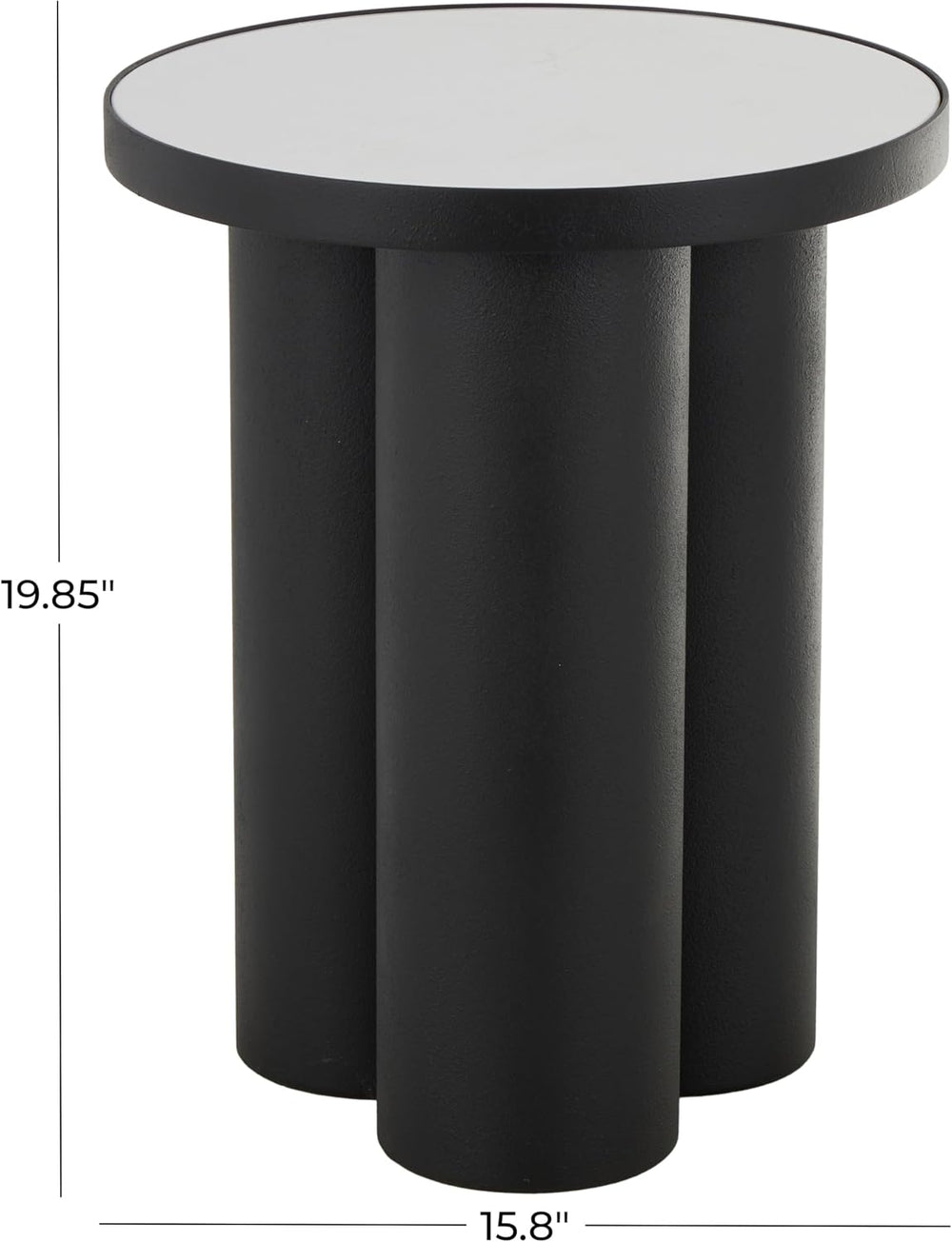 Deco 79 Metal Side End Accent Table End Table with White Marble Tabletop, Sid...