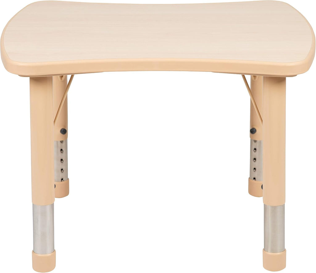 Flash Furniture Wren 21.875"W x 26.625"L Rectangular Natural Plastic Height Adjustable Activity Table
