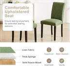 VECELO Upholstered Dining Chairs Set of 6, Modern PU Leather and Solid Wood Legs & High Back for Kitchen/Living Room- Green