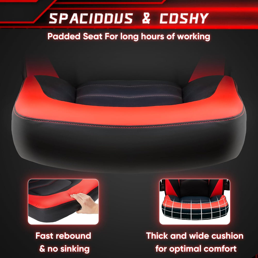 OLIXIS Computer Gaming Chair, Lumbar Support, Video Game | PU Leather, Flip-u...