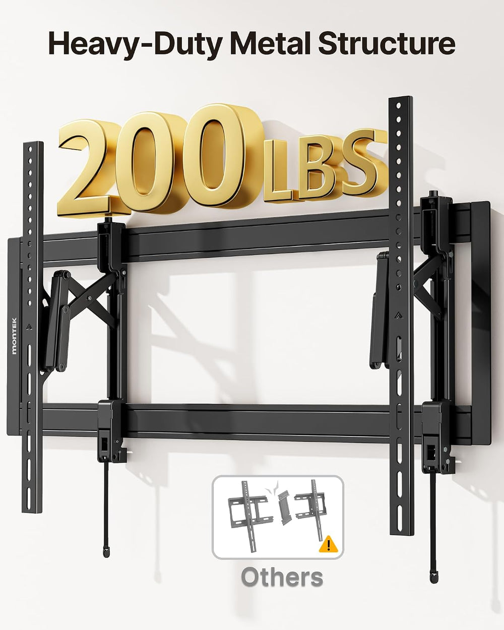 monTEK Heavy Duty Tilting TV Wall Mount for 55–105" Large TVs up to 200l...