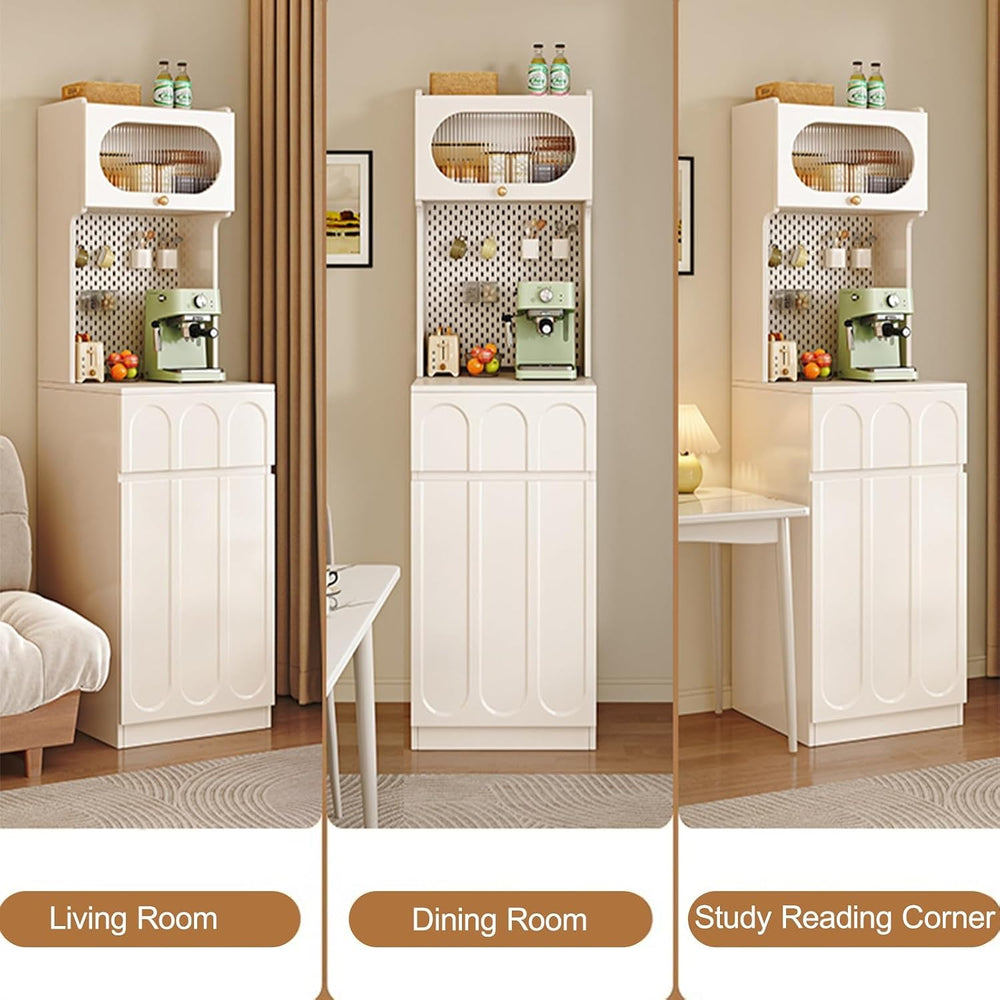 Kitchen Pantry Storage Cabinet with Drawer, Tall Kitchen Storage Hutch Cabine...