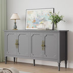 RoyalCraft 59'' Sideboard Buffet Cabinet with Storage, Modern Buffet Cabinet with Adjustable Shelves & Carved Handle, Mid Century Large Credenza Coffee Bar for Dining Room, Living Room (Dove Gray)