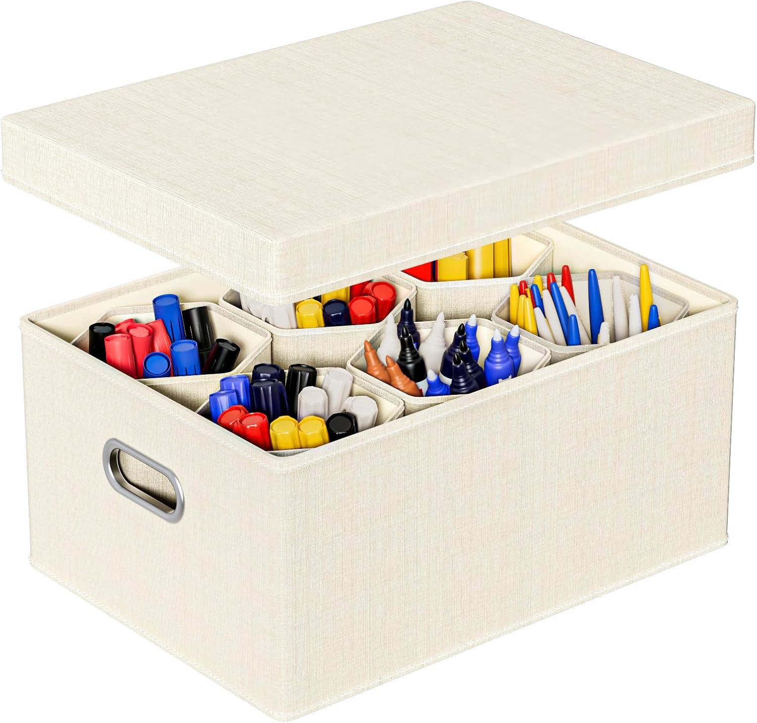 Aokeyee Marker Organizer Storage Box With Lids, Craft Organizers and Storage, Multipurpose Stackable Storage Containers For Organizing Tool, Art Supply, Crayon