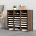 VEVOR 24-Compartment Office Mailbox, Adjustable Shelves, Wood Literature Sorter 29x12x24.4 inches – Ideal for Office, Home, Classroom, Mailrooms Organization – EPA Certified (Brown)