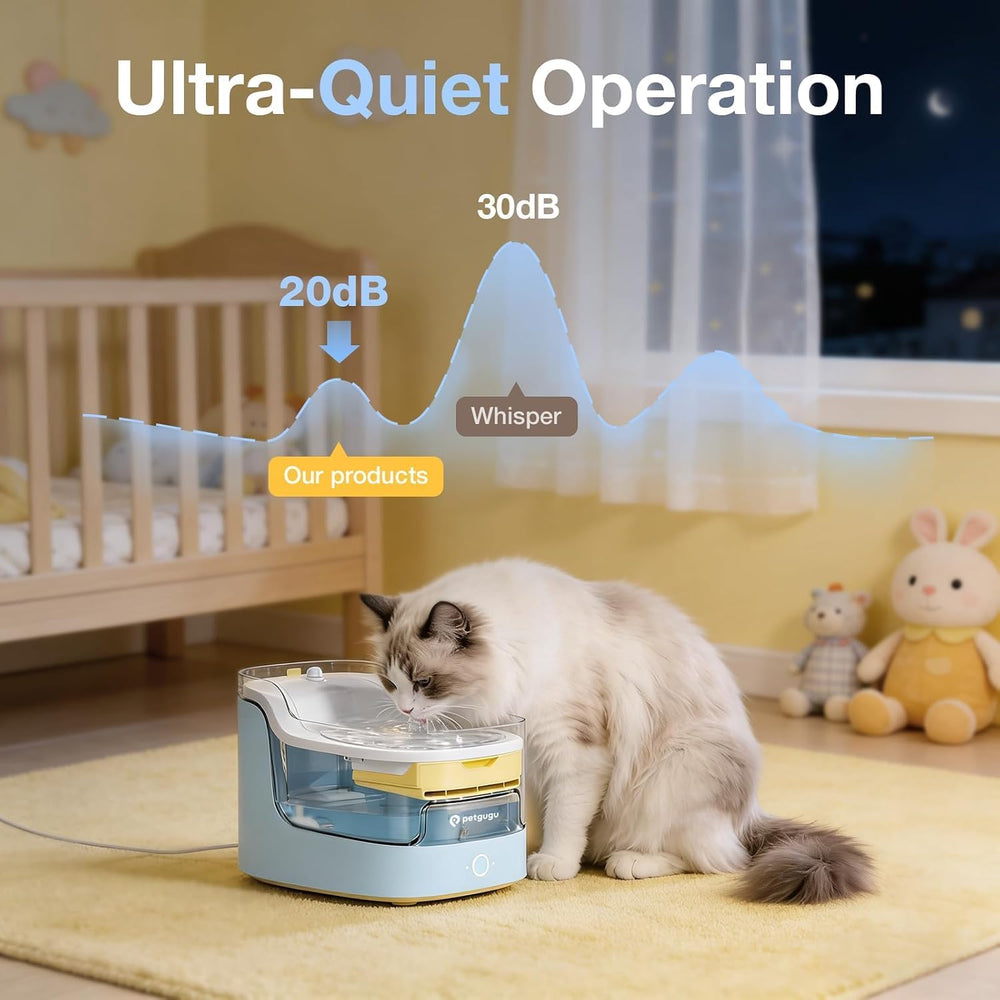 PETGUGU AI Cat Water Fountain,App Monitoring Pet Fountains for Cats Indoor wi...