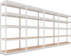 HOMEDANT 5 Tier Storage Shelves Adjustable Laminated Boltless Garage Metal Shelving Unit Heavy Duty Utility Rack Shelf Warehouse Pantry Closet Kitchen (4, (M) 35.9" W, White)